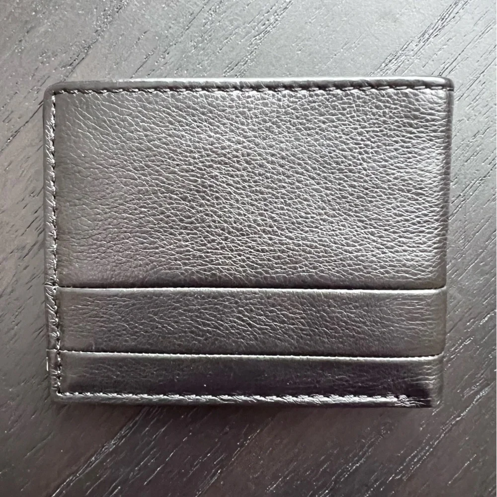 Fossil LUFKIN Black Leather Bifold Wallet